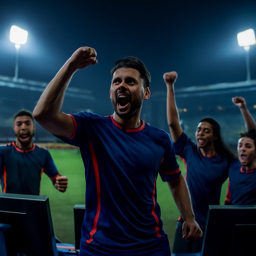 54BD ক্রিকেট স্টেডিয়ামে ফ্লাডলাইট দৃশ্য